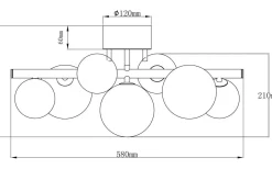 Molekyl Plafond 58cm Mässing/Vit