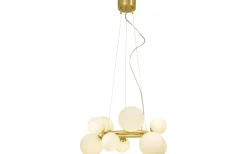 Molekyl Taklampa 50cm Matt Mässing/Opalvit