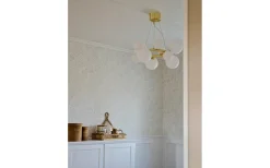 Molekyl Taklampa 50cm Matt Mässing/Opalvit