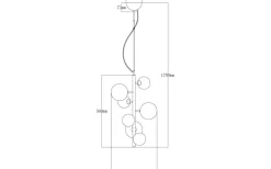 Molekyl Taklampa 7L 58cm Svart