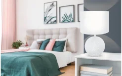 Montalbano Bordslampa, lysande fot 23cm Vit