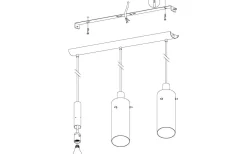 Montefino Taklampa 73cm Svart