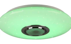 Musica Plafond LED 41cm med Bluetooth-högtalare vitt stjärnljus RGBW