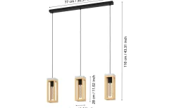Nafferton Taklampa 80cm Svart/Natur