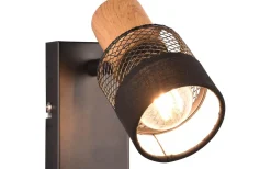 Nandini Spotlight E14 matt svart/trä