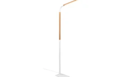 Norris Golvlampa LED matt vit/trä