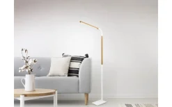 Norris Golvlampa LED matt vit/trä