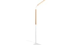 Norris Golvlampa LED matt vit/trä