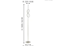 Novafeltria Golvlampa 160cm LED 3000K 13W Nickel