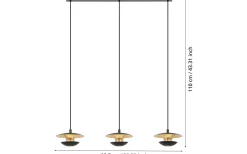 Nuvano Taklampa 99cm GU10 LED 3000K 4,5W Svart/Guld