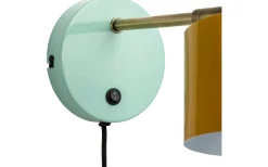 Ocean Vägglampa Curry/Mässing/Turkos