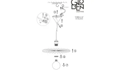 Omega Taklampa 35cm E27 Svart