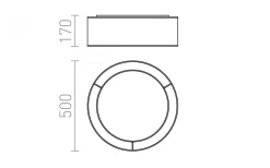 Otis Plafond 50cm 3xE27 Svart/Vit