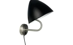 Oulu Vägglampa Svart/Borstad Stål