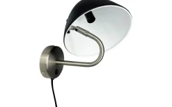 Oulu Vägglampa Svart/Borstad Stål