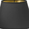 Oval Lampskärm 25cm med Metallinsida Svart/Guld