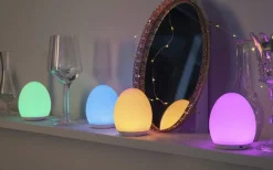 Oval Uppladdningsbar Nattlampa LED RGB+W 11cm