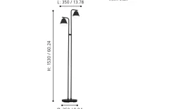 Palbieta Golvlampa 153cm GU10 LED 3000K 2x3W Svart