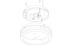 Palermo Plafond 23cm LED 3000K 11W Krom IP44