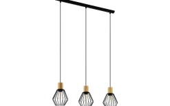 Palmorla Taklampa 76cm 3L Svart/Trä