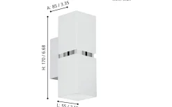 Passa Vägglampa LED 3000K 2x3W Krom/Vit