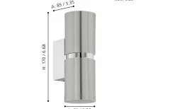 Passa Vägglampa LED 3000K 2x3W Krom/Nickel