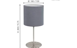 Pasteri Bordslampa 40cm Nickel/Grå