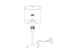 Pasteri Bordslampa 40cm Nickel/Grå