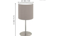 Pasteri Bordslampa 40cm Nickel/Taupe