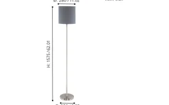 Pasteri Golvlampa 158cm Matt Nickel/Grå