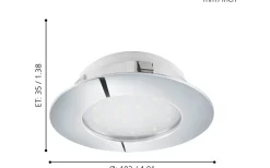 Peneto Spotlight LED 3000K 12W Krom IP44