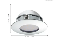 Pineda Spotlight 3-Pack LED 3000K 3x4,9W Krom IP44