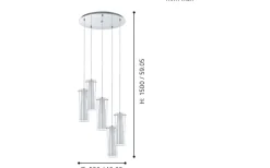 Pinto Taklampa 50cm Krom