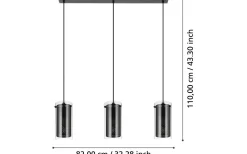 Pinto Textil 1 Taklampa 82cm Svart