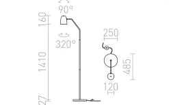 Pragma Golvlampa 160cm Svart/Krom E27