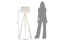 Quinto Golvlampa Fjäderställ 147cm Vit/Guld