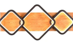 Rama Plafond LED 3-delad mattsvart/trä