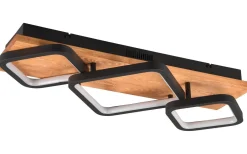 Rama Plafond LED 3-delad mattsvart/trä