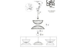 Ray Taklampa 45cm E27 Vit