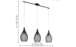 Razoni Taklampa 99cm Svart