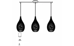 Razoni Taklampa 99cm Svart