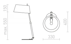 Ritzy Bordslampa 70cm Svart/Krom E27