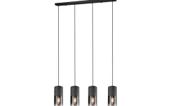 Robin Takpendel 4-delad E27 matt svart/rökfärgad