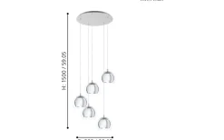 Rocamar Taklampa 59cm Krom