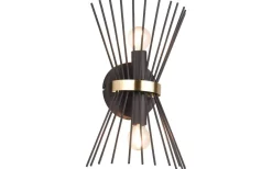 Rod Vägglampa 2xE14 svart/guld