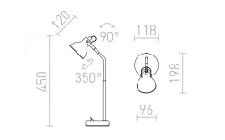 Rosita Bordslampa 45cm Svart/Guld GU10