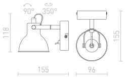 Rosita I Vägglampa 12cm Vit