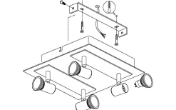 Rottelo Takspotlight 26cm GU10 LED 4x4,6W Nickel