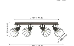 Sambatello Takspotlight 80cm Brun
