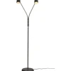 Sandnes Golvlampa Dubbel 140cm Svart/Krom